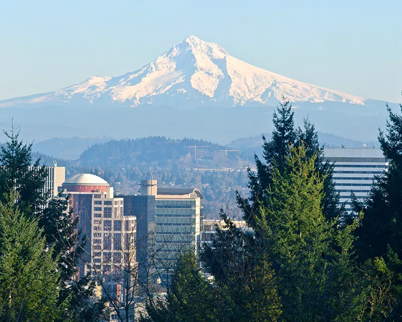 Portland Skyline with Mount Hood